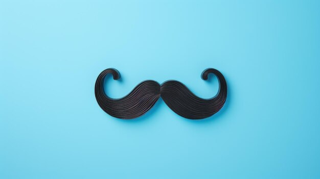 Photo black moustache clip up on blue background