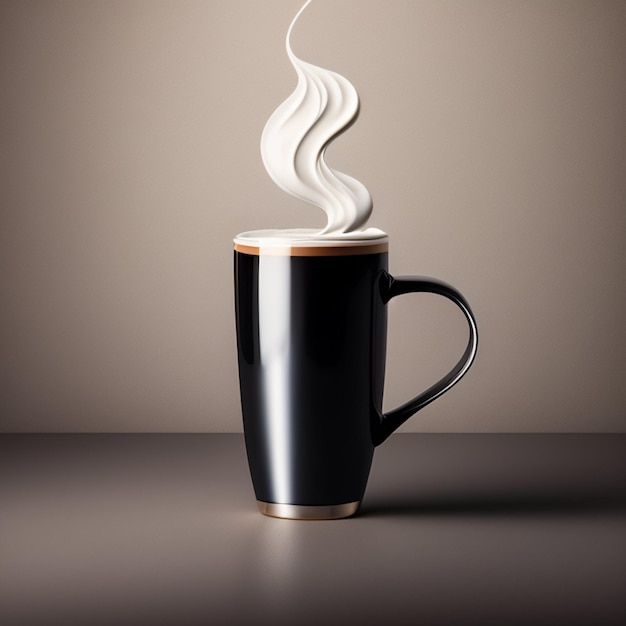 black mug coffe