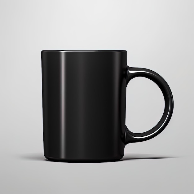 Black mug on a white background photo generated by AI