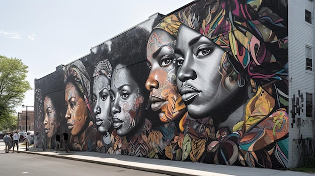 Black muralists bring life and color to cityscapes and neighborhoods through their visually stunning and thoughtprovoking largescale murals Generated by AI