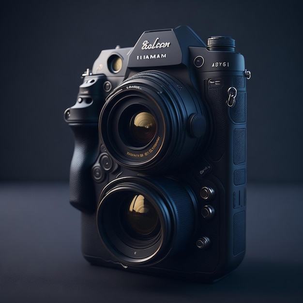 Черная камера Nikon со словом "канон" на передней стороне.