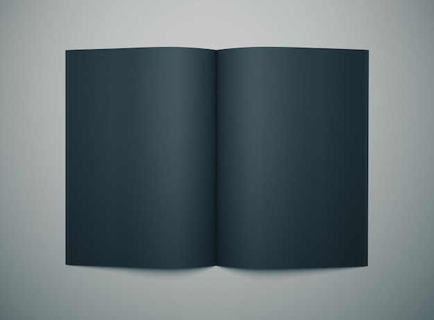Photo black notepad on gray desktop