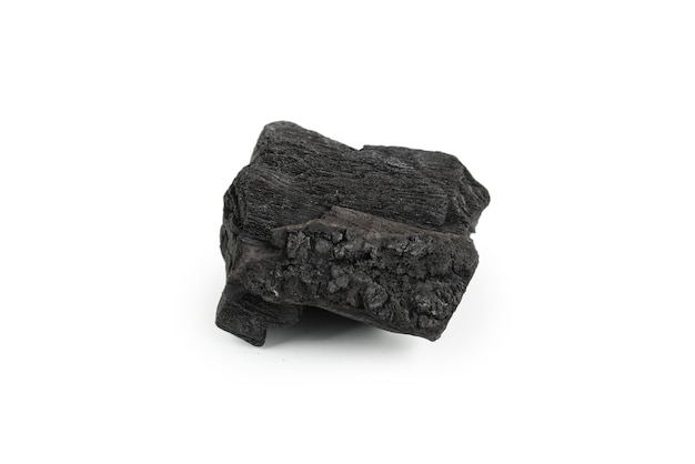 Black oak coal isolated on a white background.