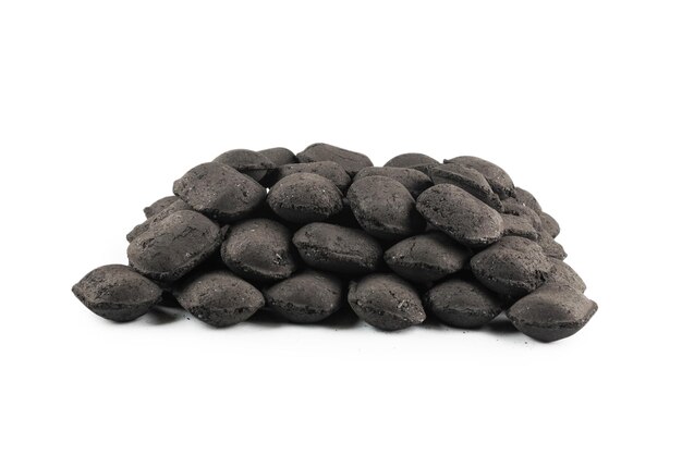 Black oak coal isolated on a white background