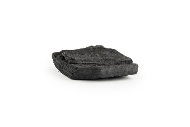 Black oak coal isolated on a white background