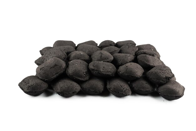 Black oak coal isolated on a white background