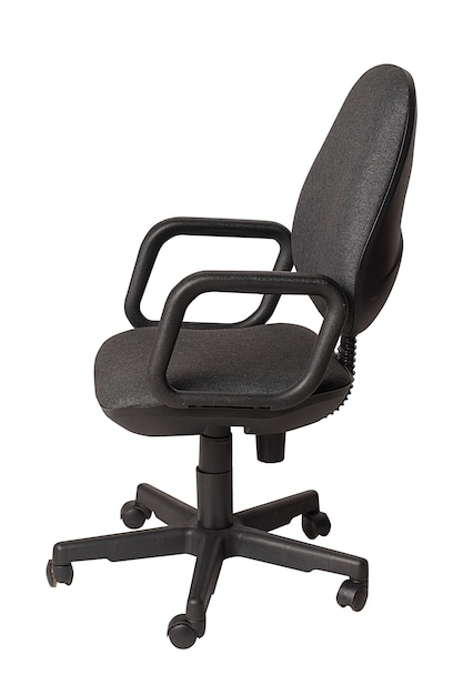 Black office armchair isolated on white