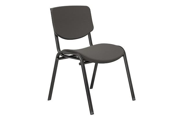 Black Office Chair without wheels for meeting room or visiting room 3D rendering