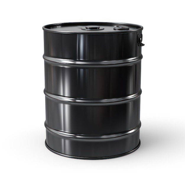 black oil barrels isolated on white