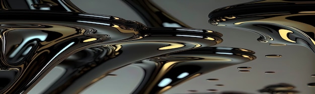 블랙 오일 또는 휘발유 액체 흐름 액체 금속 생성 AI