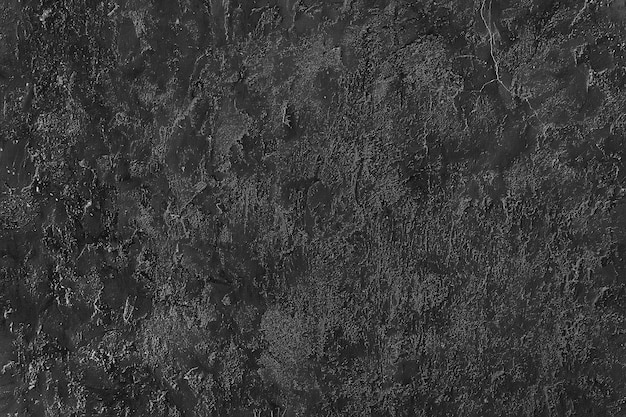 黒の古い壁のひびの入ったコンクリートの背景/抽象的な黒いテクスチャ、ヴィンテージの古い背景