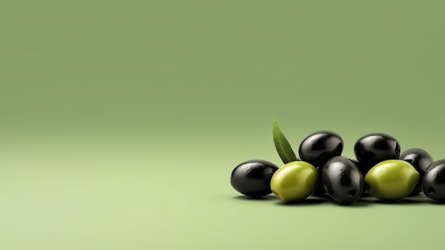 검은 올리브 파스텔 녹색 고립 된 색 배경