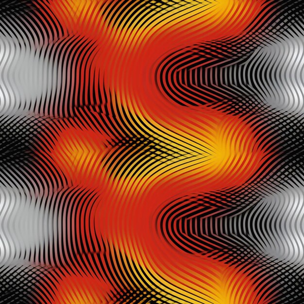 Photo a black and orange abstract background with wavy lines generative ai