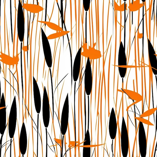 A black and orange background with a bird and grass.