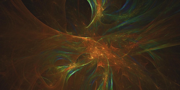 A black and orange background with a blue and green pattern and the word " on it "