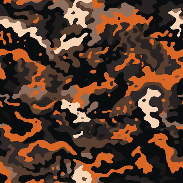 A black and orange background with some white spots.