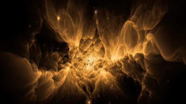 A black and orange image of a nebula with stars and the words'space'on it