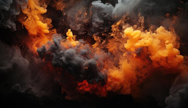 black and orange smoke wallpaper created by generative AI technology