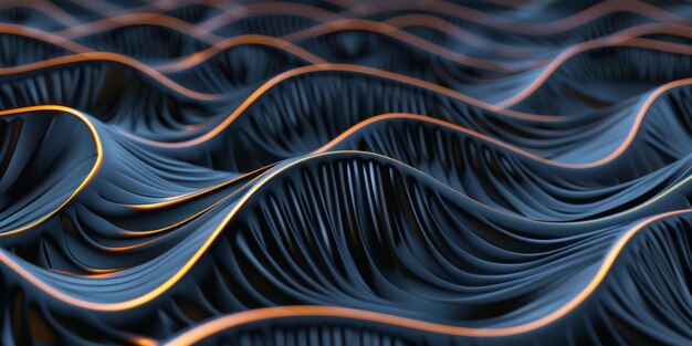 A black and orange wave with a lot of detail stock background