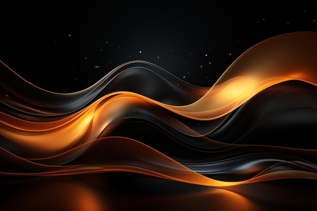 Black and orange waves on a black background