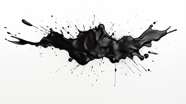 Black paint or ink splash on white background