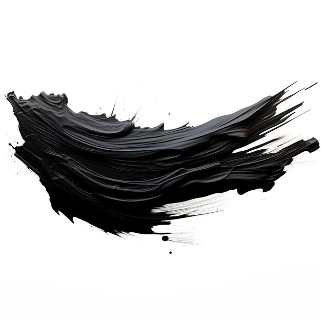 Photo black paint stroke isolated on white background
