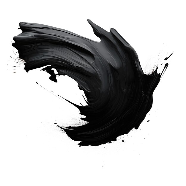 Photo black paint stroke isolated on white background