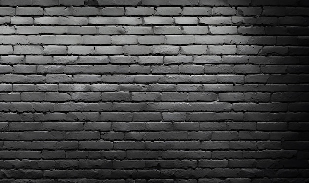 black painted brick wall as a background or wallpaper