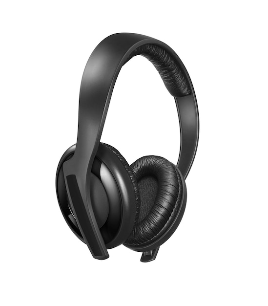 black pair of headphones isolated