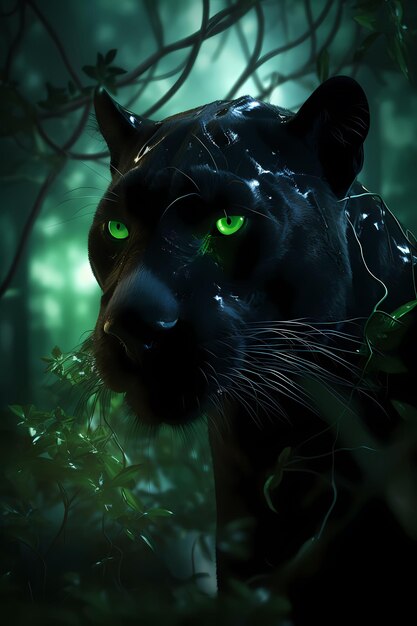 Black panther in the dark