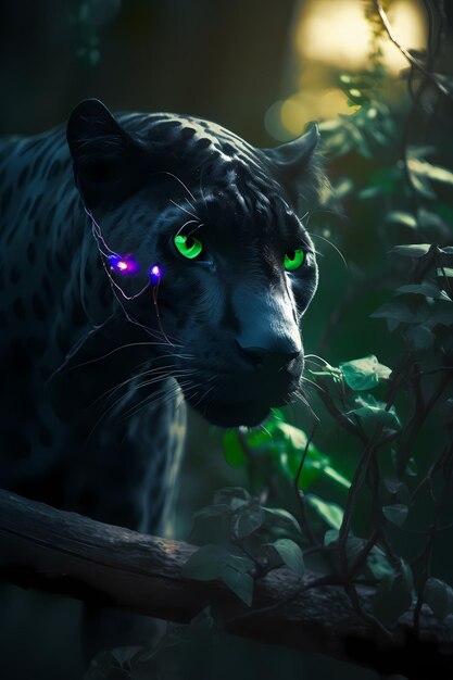 Black panther in the dark