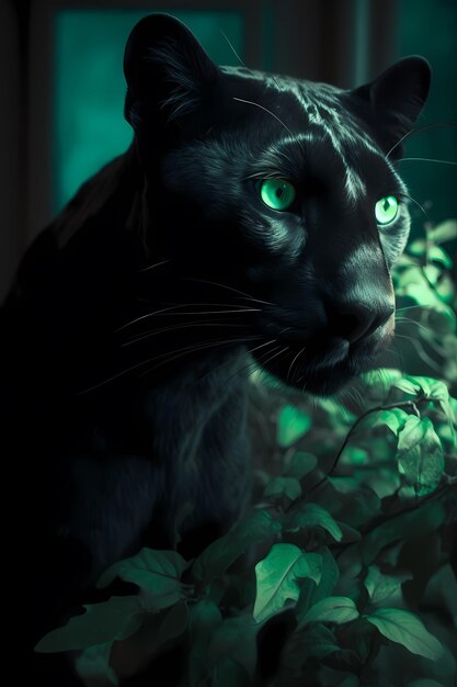 Black panther in the dark