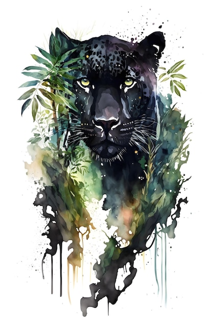 black panther in forest