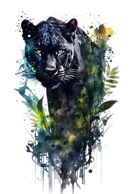 black panther in forest