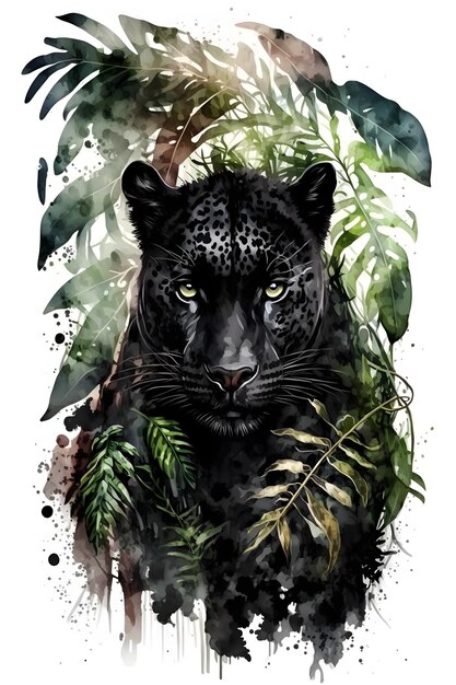 black panther in forest