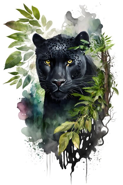 black panther in forest