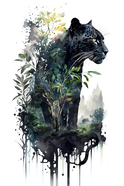 black panther in forest