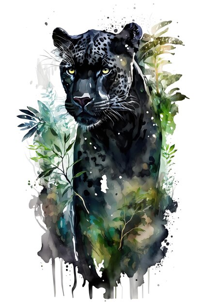 black panther in forest