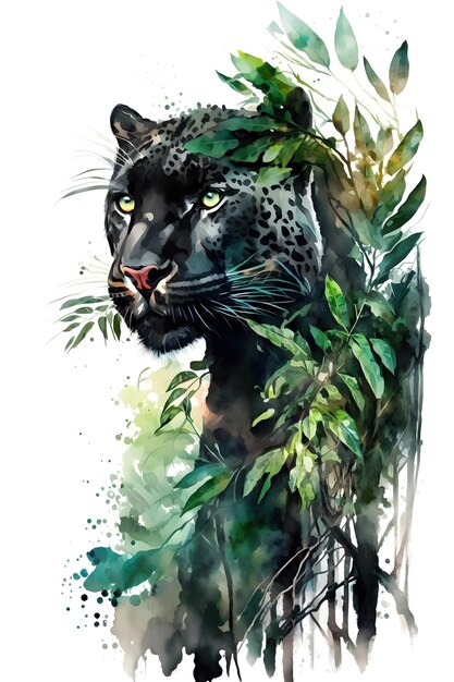 black panther in forest