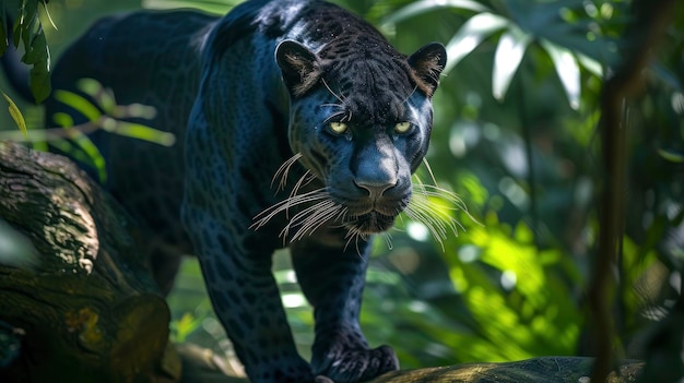 Black panther in the forest