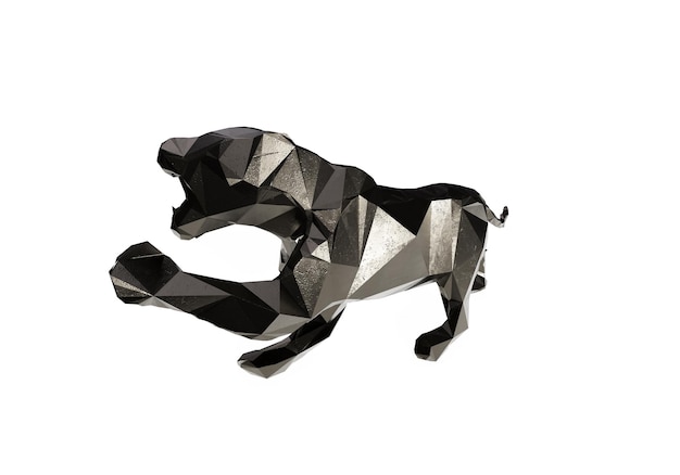 Black panther isolate on white background black tiger 3d\
illustration 3d render