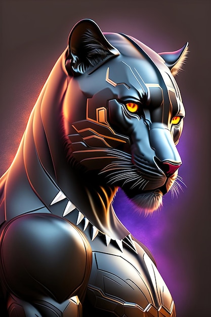 Black panther on isolated background