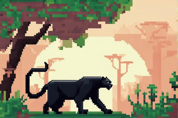 Photo black panther in the jungle