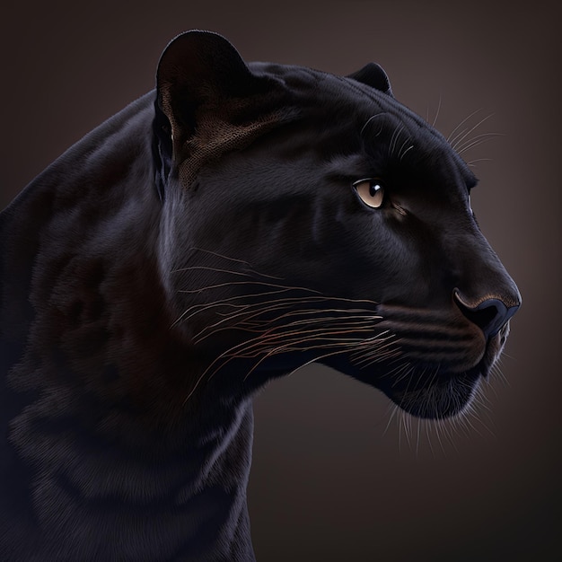 Photo black panther portrait in studio ultra realistic generative ai