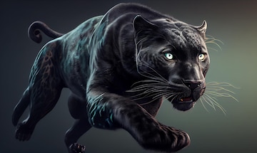 Premium Photo  Portrait of a beautiful black panther on a dark background  generative ai