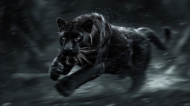 A black panthers rapid dash embodying stealth and agility