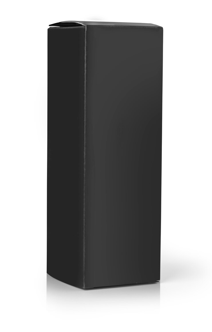 Photo black paper box isolated on white.