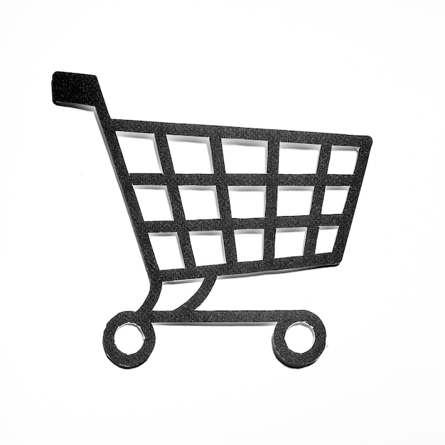 black paper shopping cart