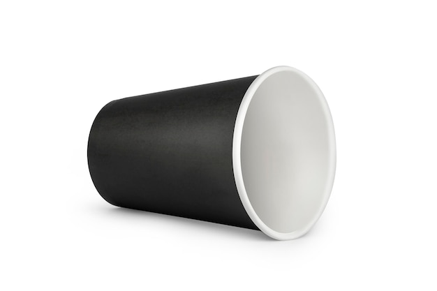 Black paper takeout coffee Cup Isolated on a white With clipping path