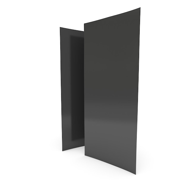 Black paper tent card 3d render